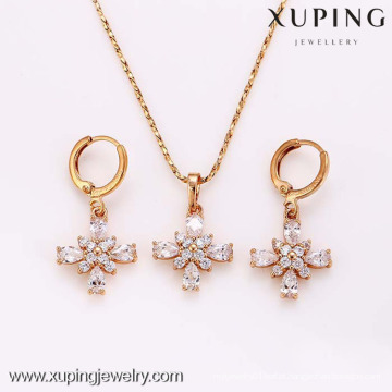 62346-Xuping Moda Mulher Jewlery Set com Banhado a Ouro 18K